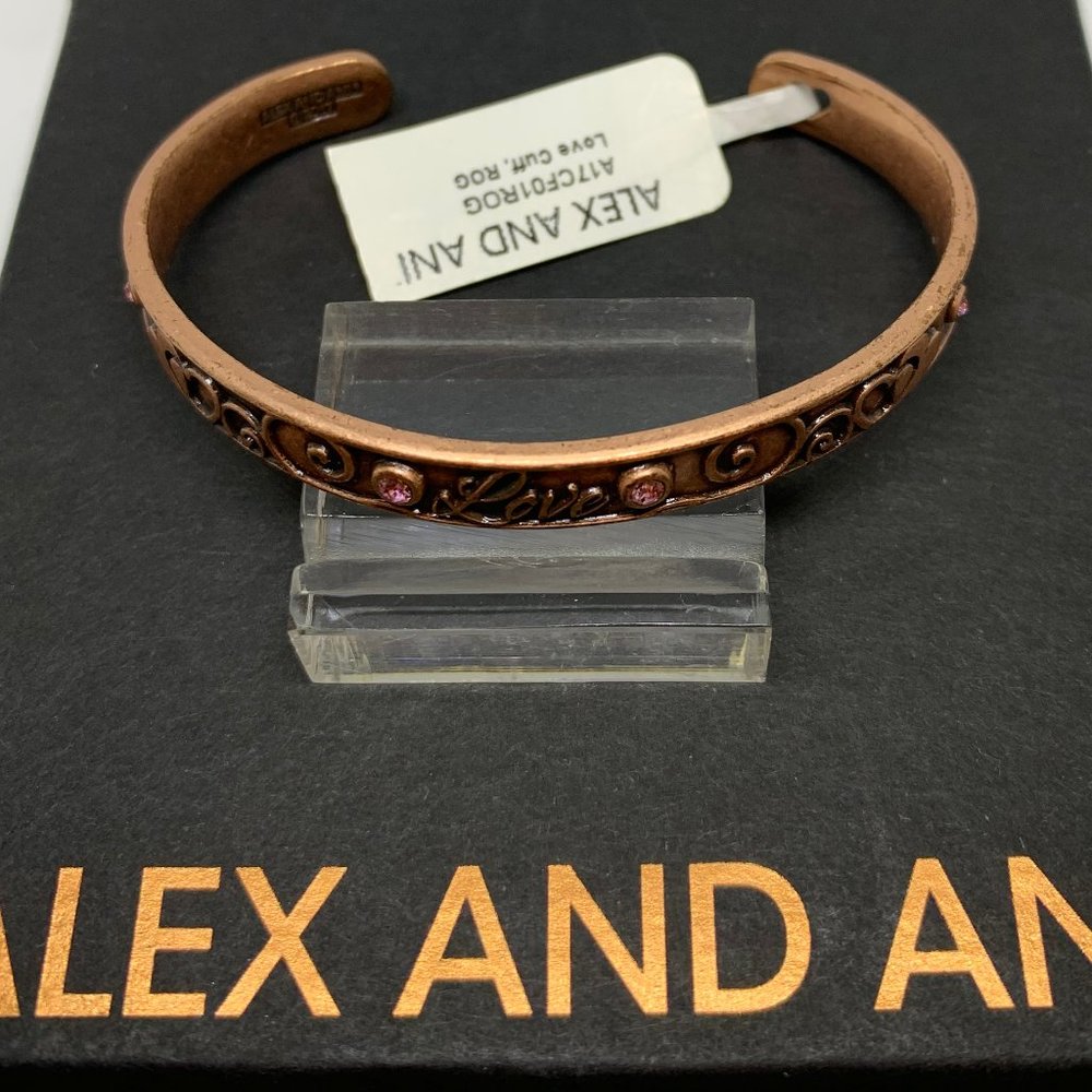Brand New Alex and Ani Rose Love Cuff Bracelet